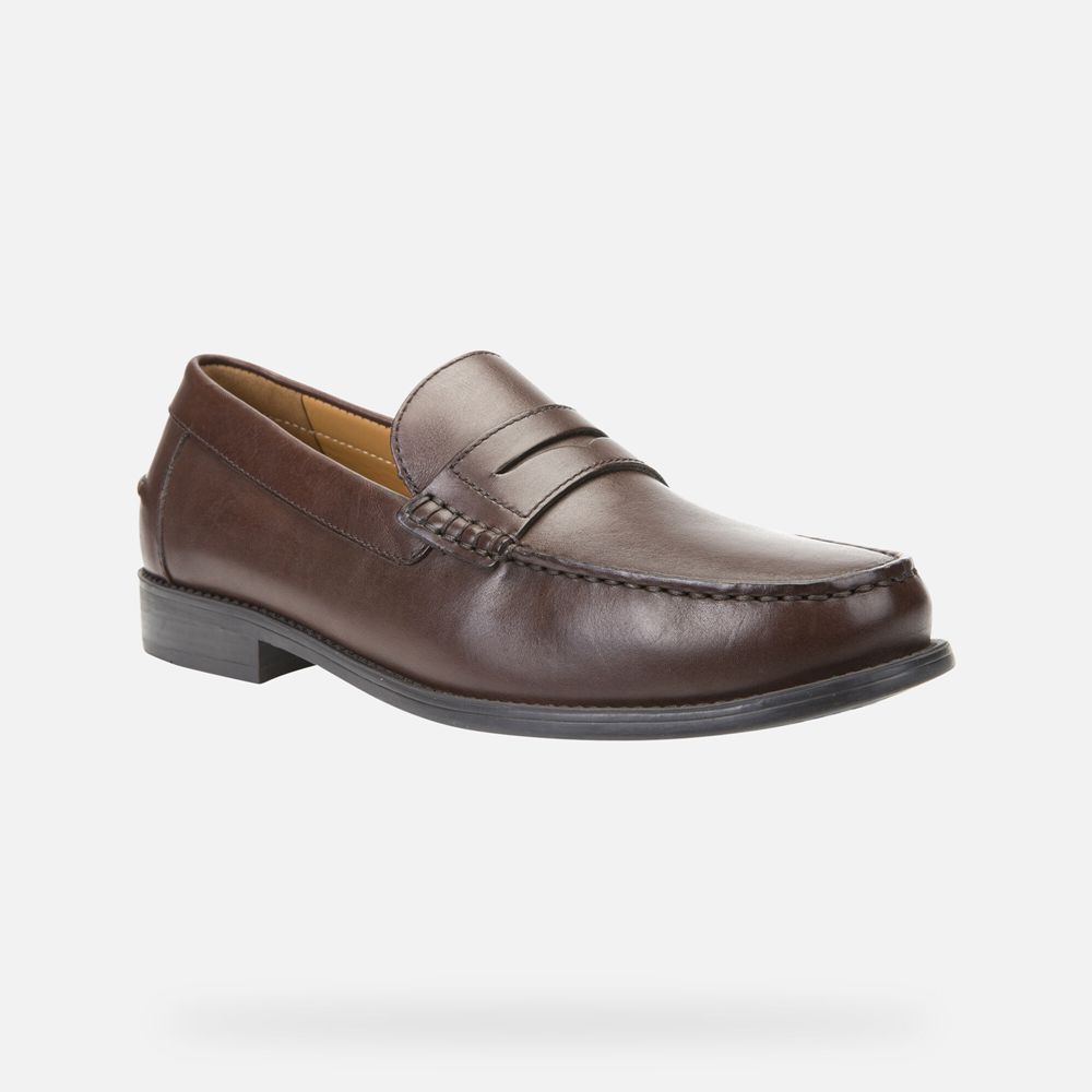Geox Erkek Loafers Koyu Kahverengi - New Damon - JAM-786541